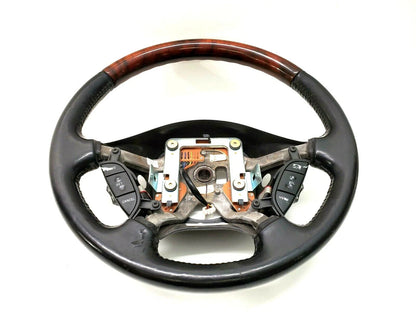 2003-2006 LINCOLN LS STEERING WHEEL LEATHER WOOD GRAIN W/ RADIO CONTROLS OEM