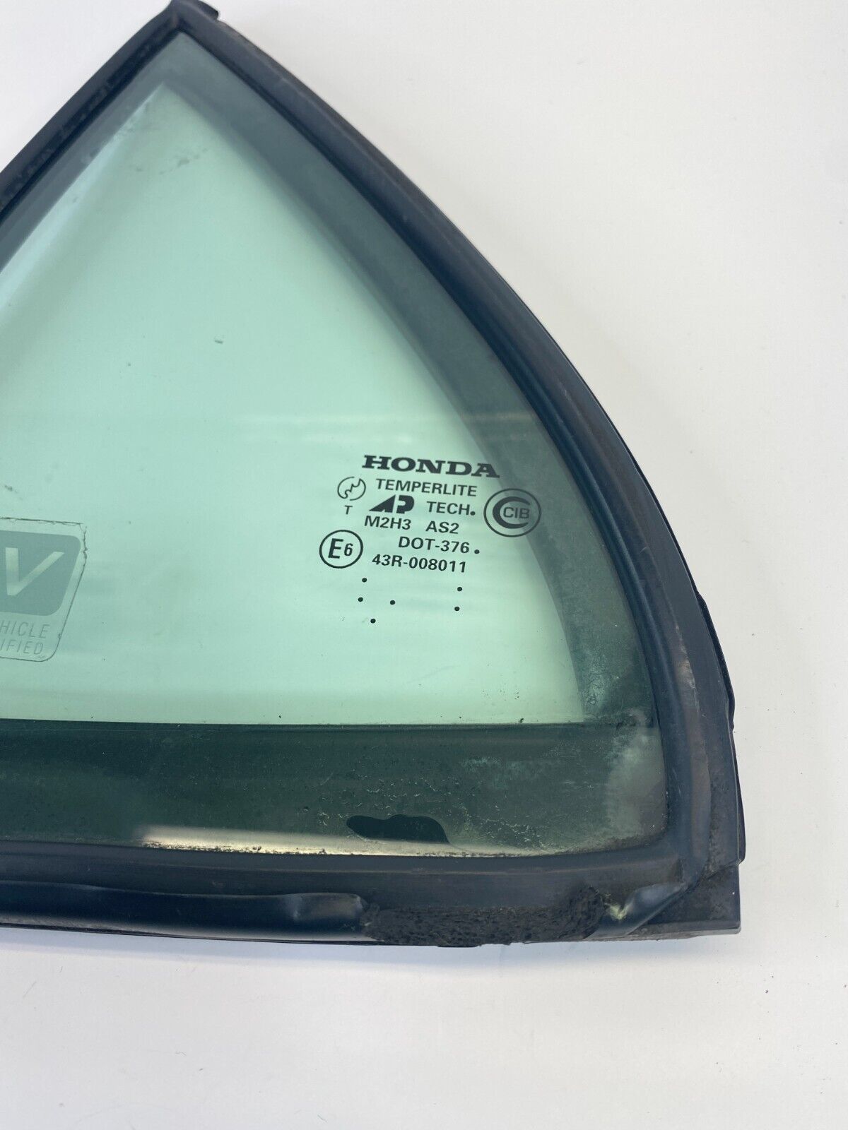 98-02 Honda Accord Sedan Rear Left Side Quarter Vent Window Glass 73491S84A0 OEM