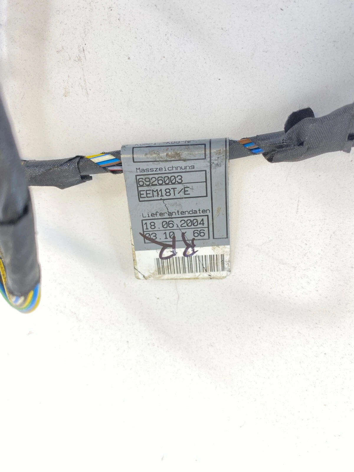 04-05 BMW 530I REAR RIGHT PASSENGER SIDE DOOR PANEL WIRING HARNESS OEM 6926003