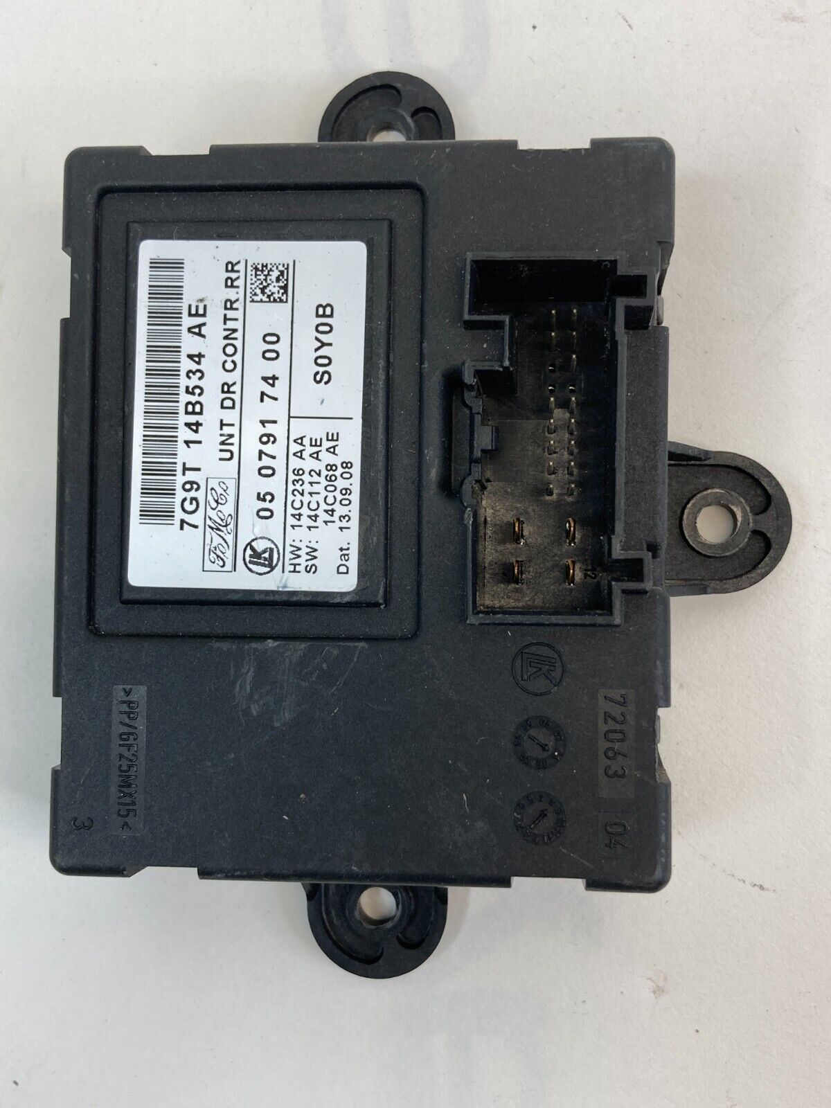 2009 09 Jaguar XF Rear Right Side Door Control Computer Module 7G9T-14B534-AE