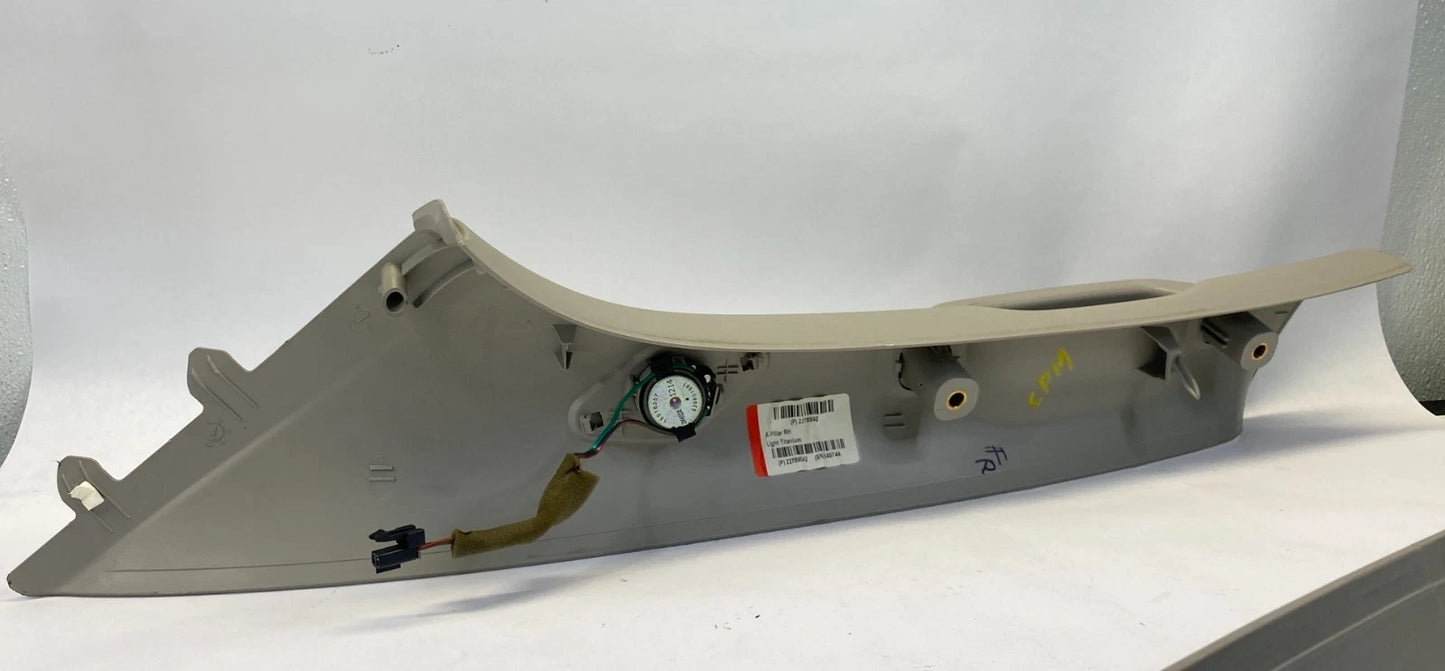 2009-2013 CHEVROLET TRAVERSE A PILLAR TRIM PANEL COVER PAIR GREY OEM 25870848