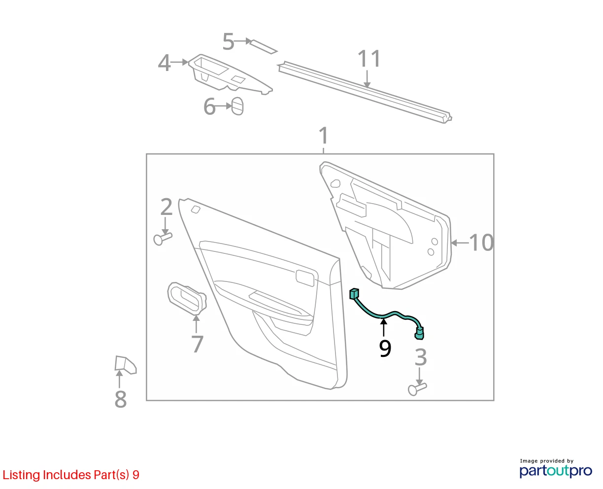 2008-2012 CHEVROLET MALIBU REAR LEFT DOOR WINDOW SWITCH WIRE HARNESS 10399776