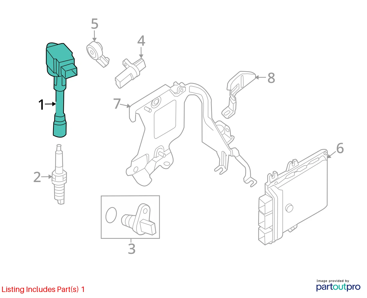 07-18 NISSAN ALTIMA 07-19 SENTRA 2.5L L4 ENGINE IGNITION COIL IGNITER 224481KT1A