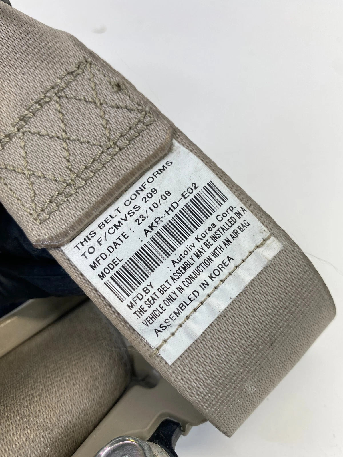 07-10 HYUNDAI ELANTRA SEDAN FRONT RIGHT PASSENGER SIDE SEAT BELT RETRACTOR OEM