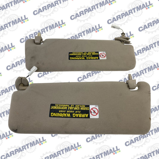 2002 2003 Lexus ES300 Front RH LH Roof Sun Visor Beige Set Pair w/ Clips OEM
