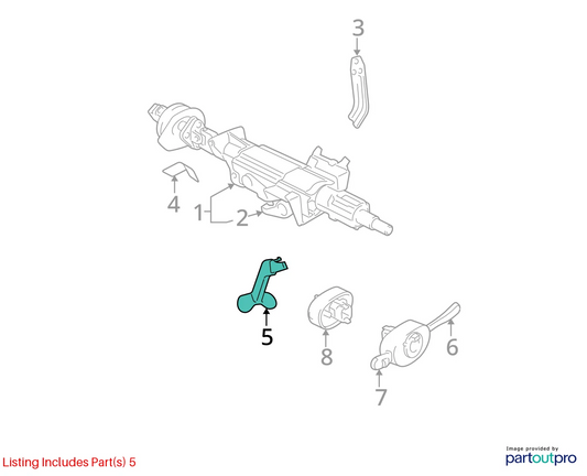 2003-2011 SAAB 9-3 93 2.0L STEERING COLUMN HANDLE & BRACKET ARM 12789212 OEM