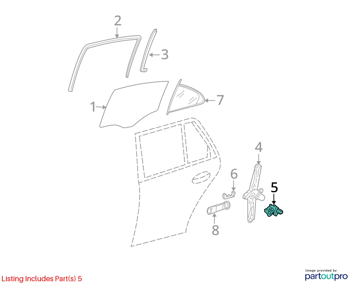 2003-2009 MERCEDES-BENZ E320 E350 REAR RIGHT PASSENGER WINDOW MOTOR A2118202442