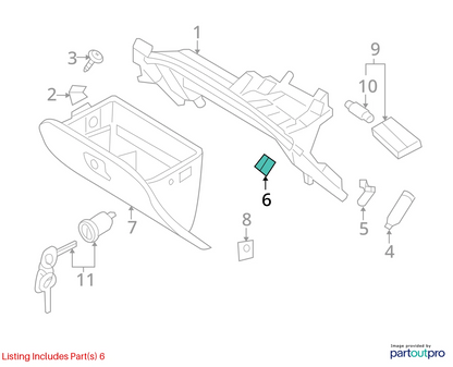 2011-2014 HYUNDAI SONATA GLOVE BOX LAMP LIGHT SWITCH 93510-21000