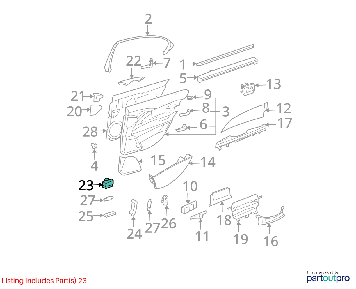 03-06 MERCEDES-BENZ E500 FRONT RIGHT DOOR COURTESY LAMP WIRE HARNESS 2118201001