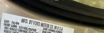 99 00 LINCOLN TOWN CAR FRONT PASSENGER SEAT BELT BUCKLE EARLY DESIGN BEIGE SG