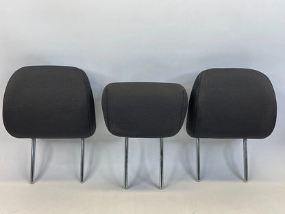 2010 2011 KIA SOUL REAR HEADRESTS RIGHT LEFT CENTER SET OF 3 BLACK CLOTH OEM