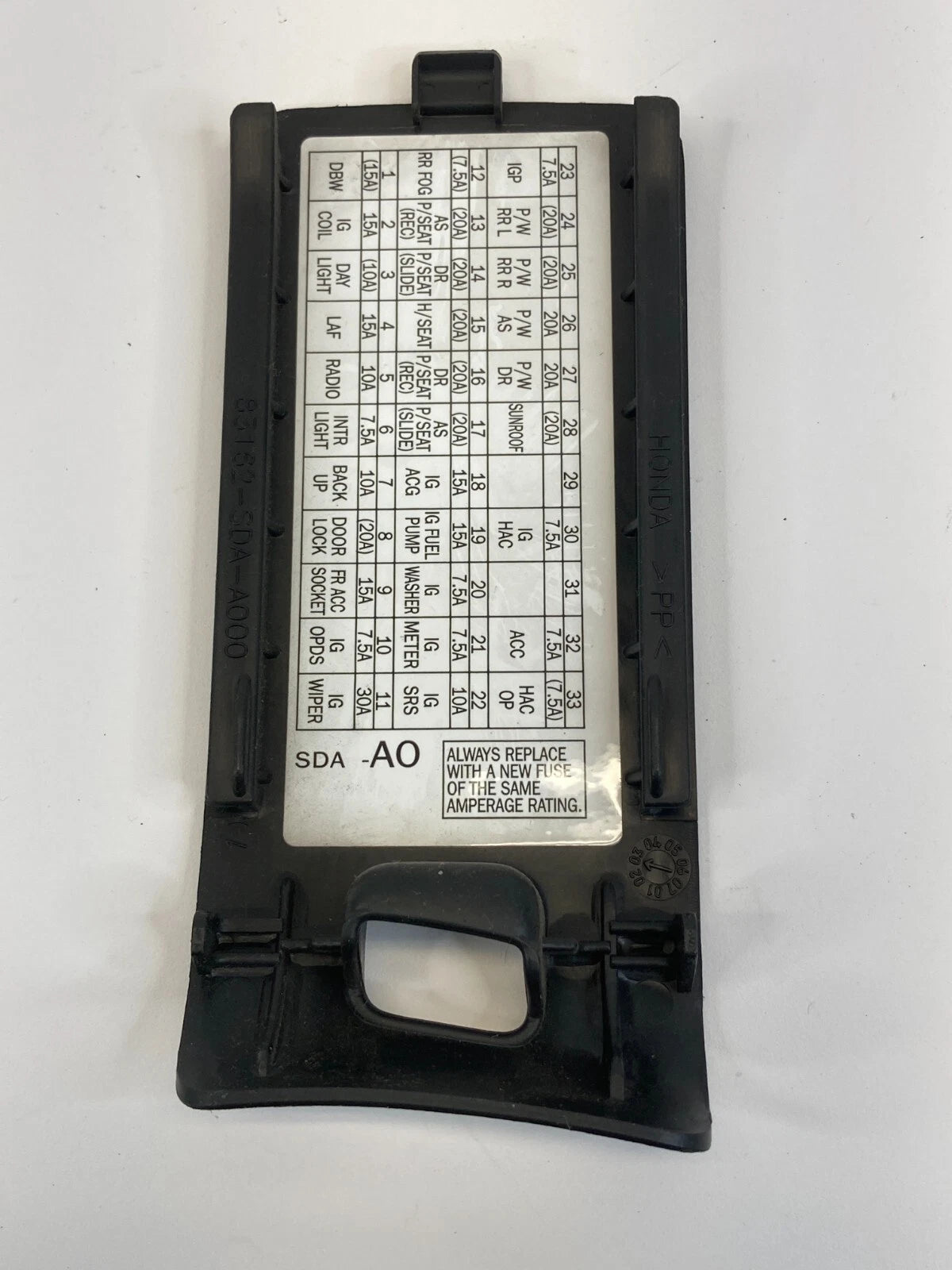 2003-2007 HONDA ACCORD INTERIOR FUSE BOX LID DOOR COVER TRIM 83162-SDA-00 OEM