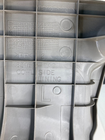 08 09 10 11 12 Honda Accord Left Cowl Lining Kick Panel Interior Trim 83161-TA0