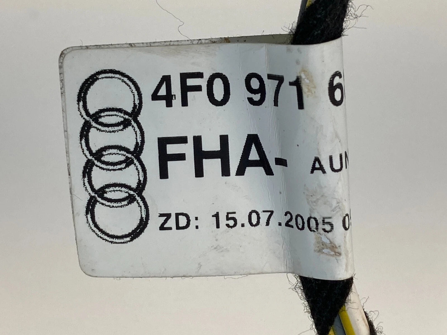 05-11 AUDI A6 QUATTRO FRONT RIGHT POWER WINDOW DOOR WIRING HARNESS 4F0971687 OEM