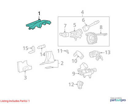 07-09 PONTIAC TORRENT UPPER & LOWER STEERING COLUMN COVER SHROUD TRIM 15142842