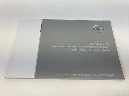 2013 13 NISSAN ALTIMA OWNERS MANUAL & WARRANTY INFORMATION SET KIT W/ CASE