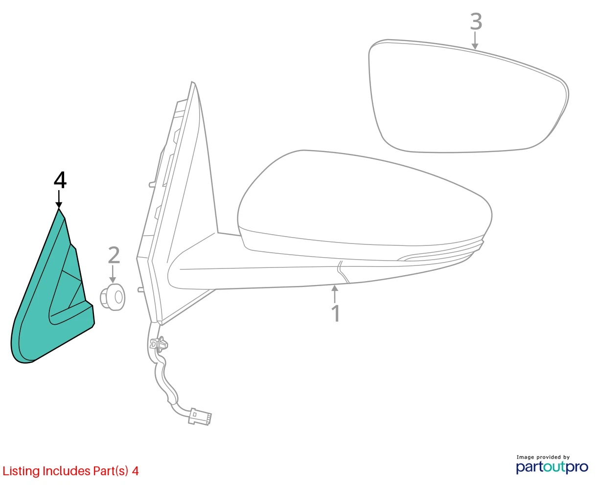2015-2017 CHRYSLER 200 FRONT LEFT EXTERIOR MIRROR CORNER COVER TRIM 5NJ511XFAB