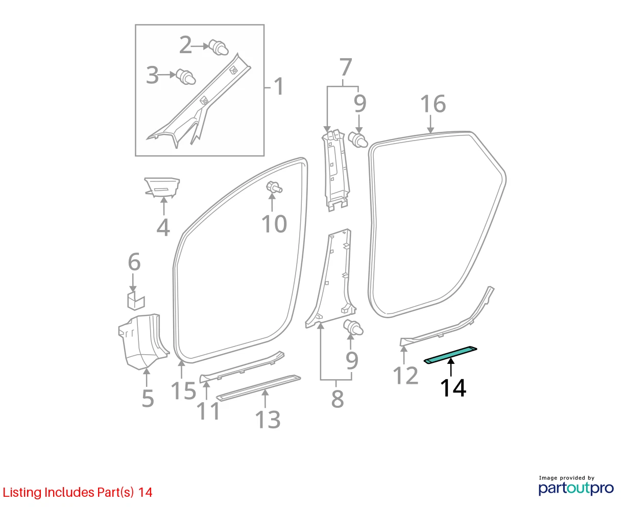 10-15 TOYOTA PRIUS REAR LEFT SIDE DOOR SCUFF PLATE STEP TRIM PANEL 67916-47020