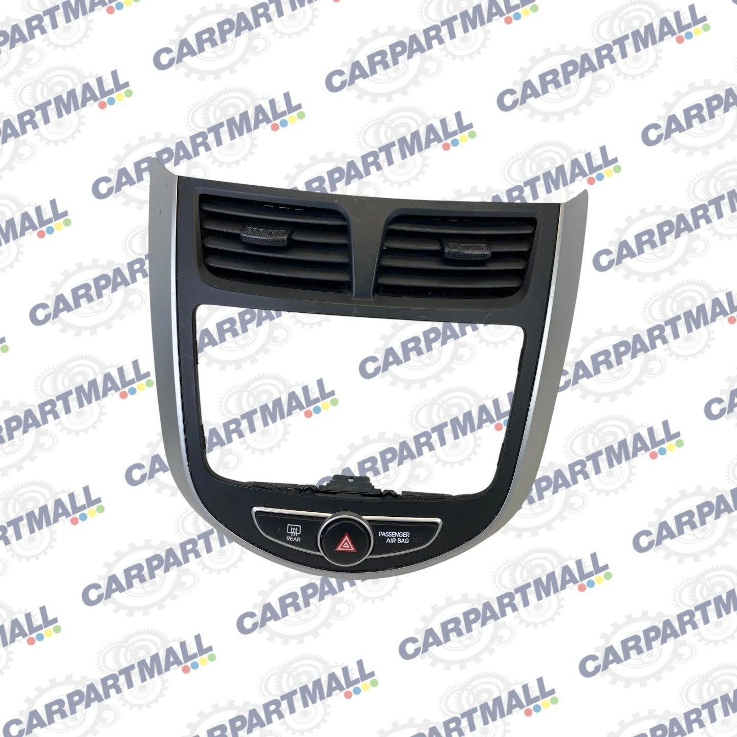 2012-2017 HYUNDAI ACCENT DASH RADIO BEZEL TRIM W/ AIR VENTS HAZARD SWITCH BUTTON