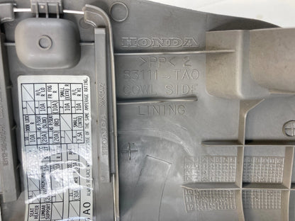 2008-2012 HONDA ACCORD FRONT RIGHT COWL KICK PANEL LID FUSE TRIM COVER 83111-TA0