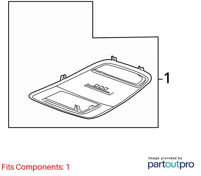 2010-2013 BUICK LACROSSE OVERHEAD CONSOLE DOME MAP LAMP W/ SUNROOF SWITCH OEM