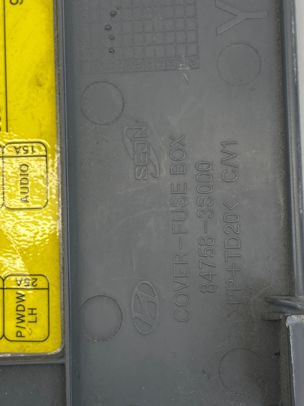 2011-2014 Hyundai Sonata Interior Lower Dash Fuse Box Lid Cover 84758-3S000