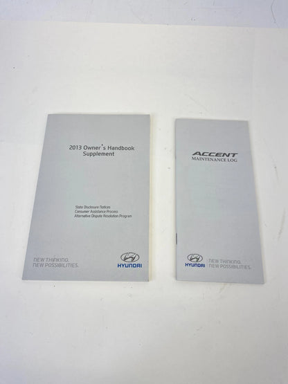 2013 HYUNDAI ACCENT OWNERS USER MANUAL WARRANTY INFORMATION HANDBOOK SET OEM