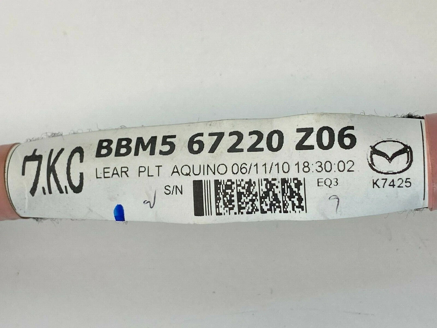 2010-2013 MAZDA 3 SEDAN REAR LEFT DRIVER SIDE DOOR WIRE WIRING HARNESS CABLE OEM