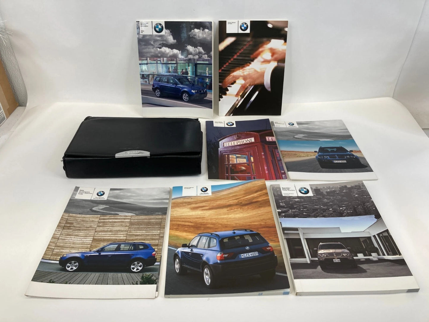 2004 BMW X3 OWNER'S MANUAL & QUICK REFERENCE GUIDE CARD SET W/ CASE OEM