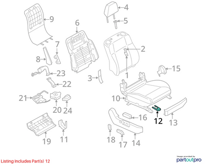 2006-2010 INFINITI M35 FRONT RIGHT SEAT TRACK END OUTER COVER 87507-EG000 OEM