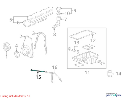 2000 CADILLAC ESCALADE 5.7L ENGINE OIL FLUID DIPSTICK INDICATOR LEVEL 12622055