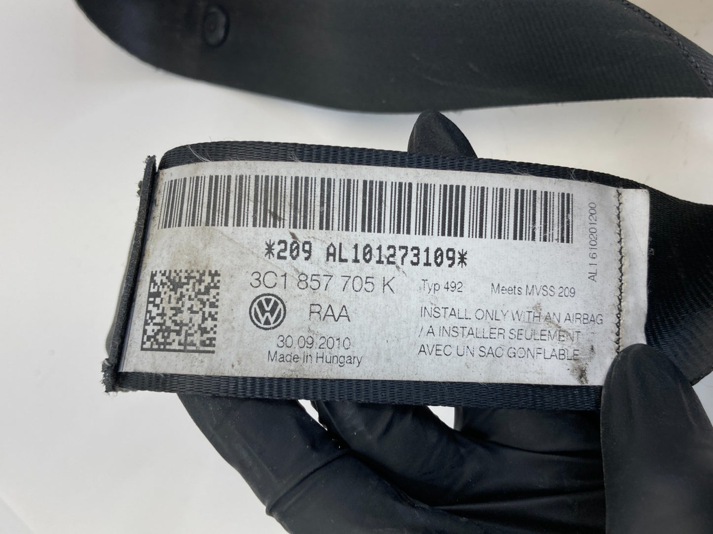 2009-2017 Volkswagen CC Front Left Seat Belt Retractor Assembly 3C1-857-705-K