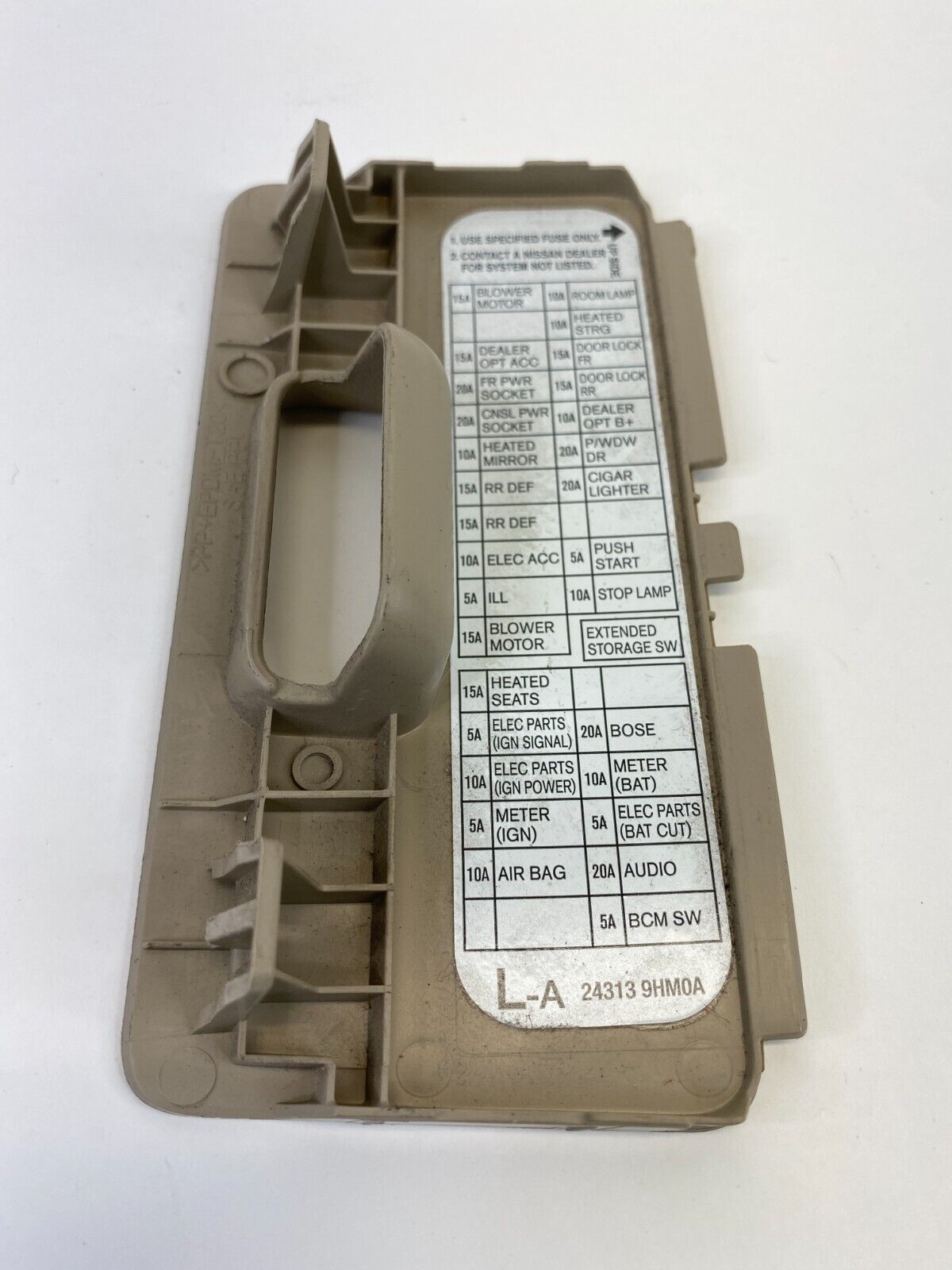 2013-2015 Nissan Altima Dash Fuse Relay Box Door Lid Cover Trim 24313-9HM0A OEM