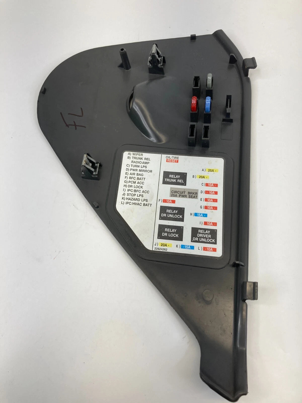 2001-2005 PONTIAC GRAND AM DASHBOARD LEFT SIDE END CAP FUSE BOX COVER 22624262