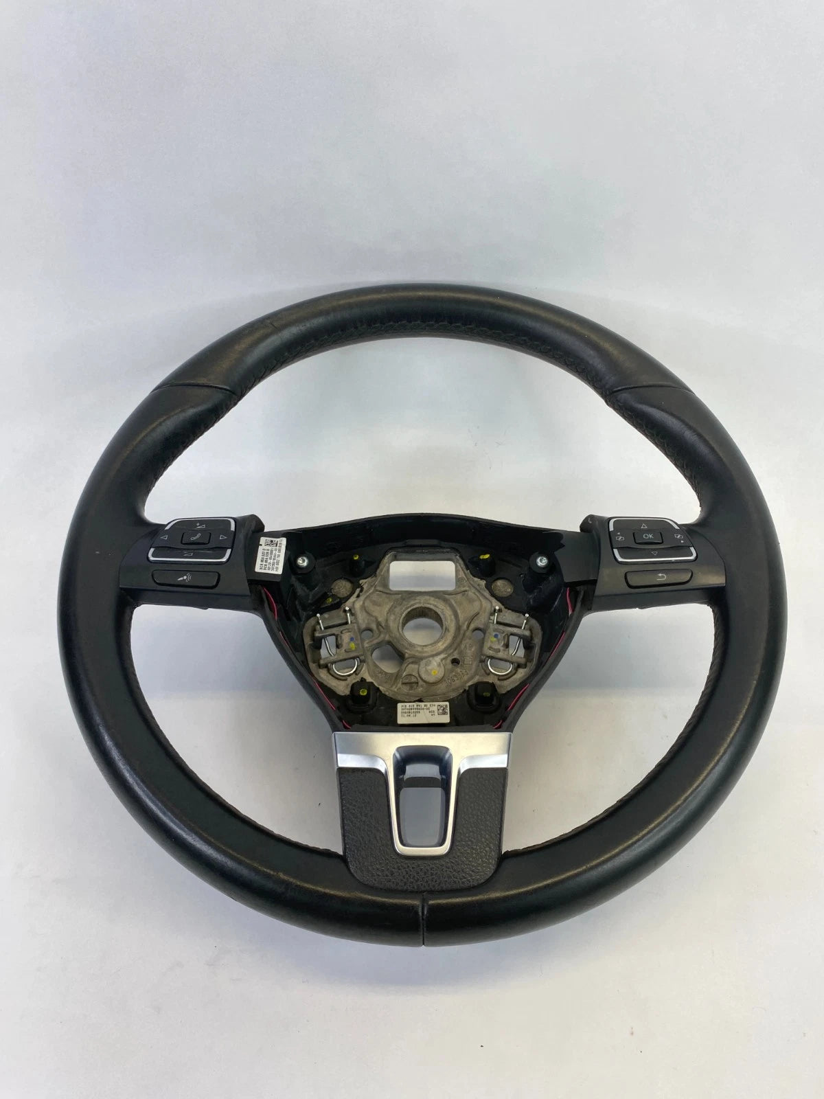 10-17 VOLKSWAGEN CC BLACK LEATHER STEERING WHEEL W/ BUTTONS OEM 3C8419091BEE74