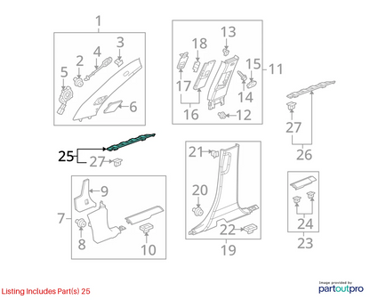 10-17 CHEVY EQUINOX FRONT RIGHT DOOR SILL SCUFF PLATE COVER TRIM 25790571 OEM