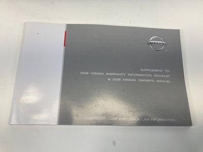 2008 Nissan Altima Warranty Information Booklet Guide Manual w/ Case OEM