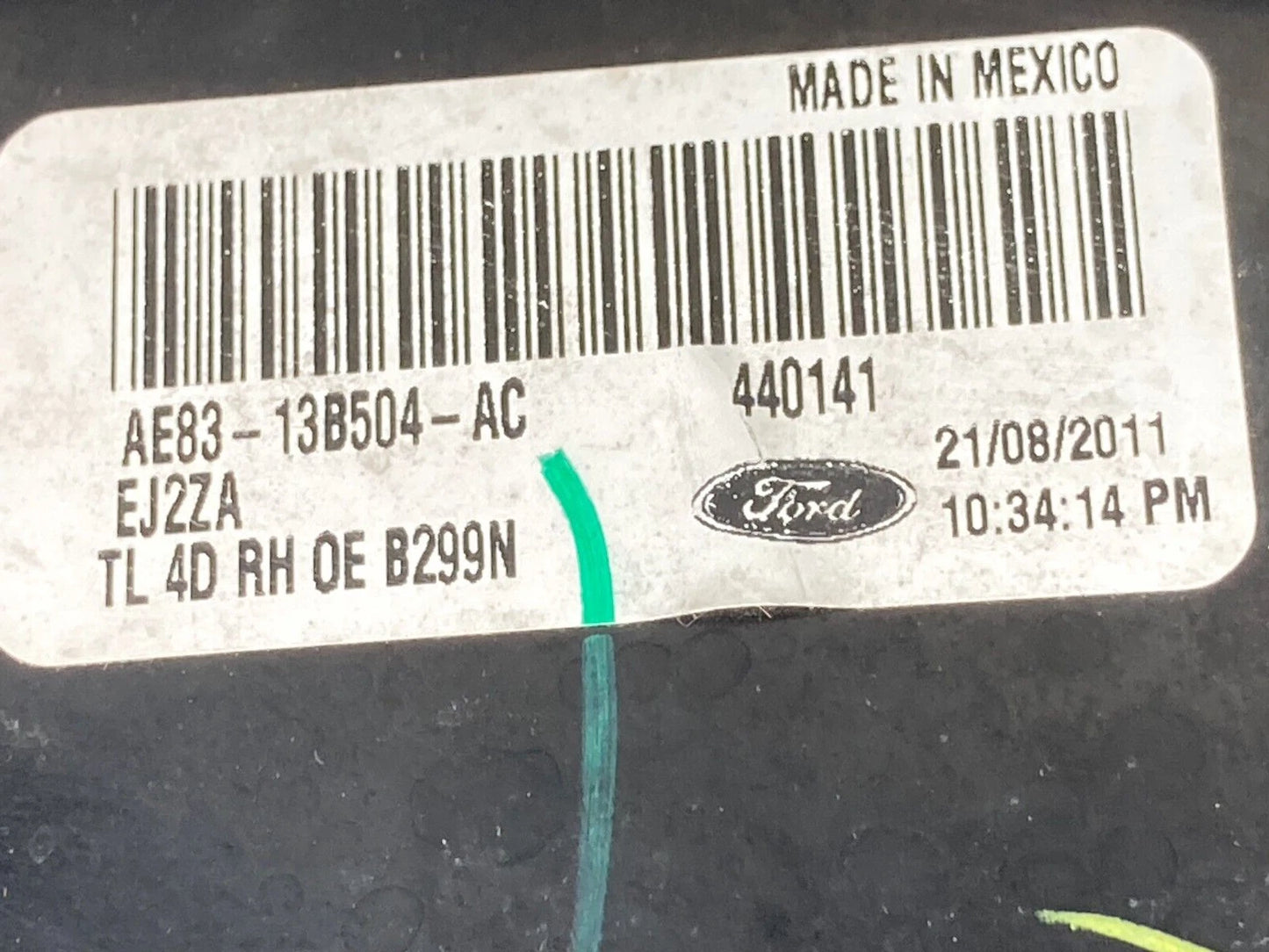 11-13 FORD FIESTA REAR RIGHT PASSENGER SIDE OUTER TAILLIGHT TAILAMP AE8313B504AC