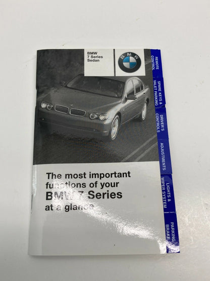 2002 02 BMW 745I OWNER'S MANUAL & QUICK REFERENCE CARD W/ CASE SET OEM