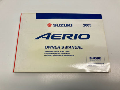 2005 05 Suzuki Aerio Owner's Manual Guide & Warranty Information w/ Case OEM