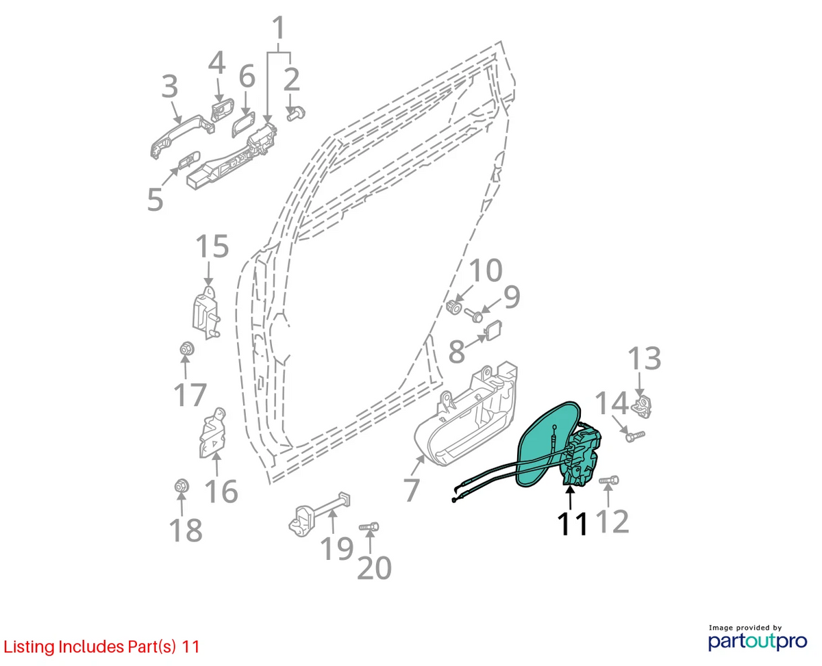 2003-2007 NISSAN MURANO REAR RIGHT SIDE DOOR LOCK LATCH RELEASE ACTUATOR OEM