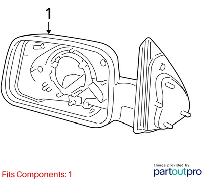 2006-2011 CHEVROLET HHR DRIVER SIDE LEFT POWER SIDE VIEW MIRROR CHROME 20923830