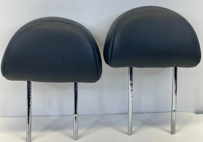 02-06 MINI COOPER FRONT LEFT & RIGHT SEAT HEADREST HEAD REST LEATHER BLACK OEM