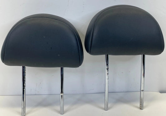 02-06 MINI COOPER FRONT LEFT & RIGHT SEAT HEADREST HEAD REST LEATHER BLACK OEM