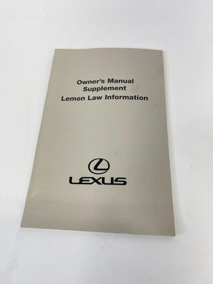 2002 LEXUS ES300 ES 300 OWNERS MANUAL HANDBOOK NAVIGATION SYSTEM SET W/ CASE OEM