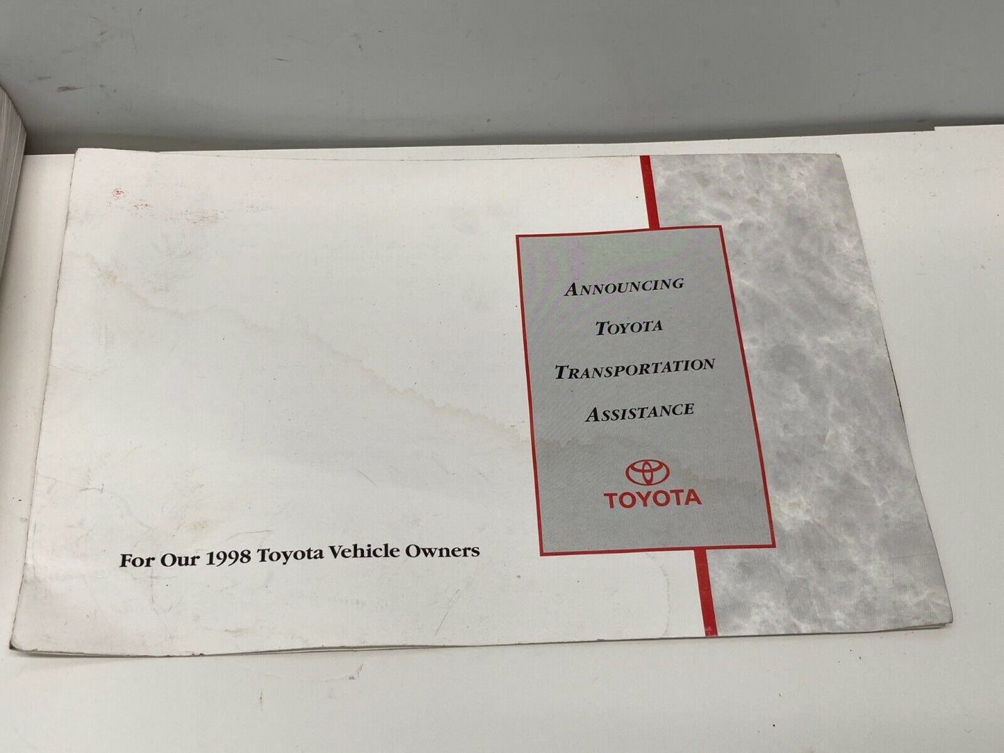 1998 98 Toyota Camry Sedan Owner's Manual Guide Book & Supplement OEM