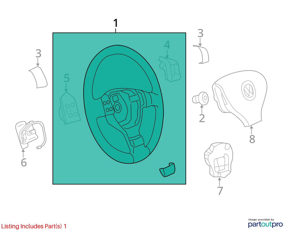 2012-2014 VOLKSWAGEN JETTA LEFT SIDE DRIVER STEERING WHEEL 5C0-419-091-AMUSZ OEM