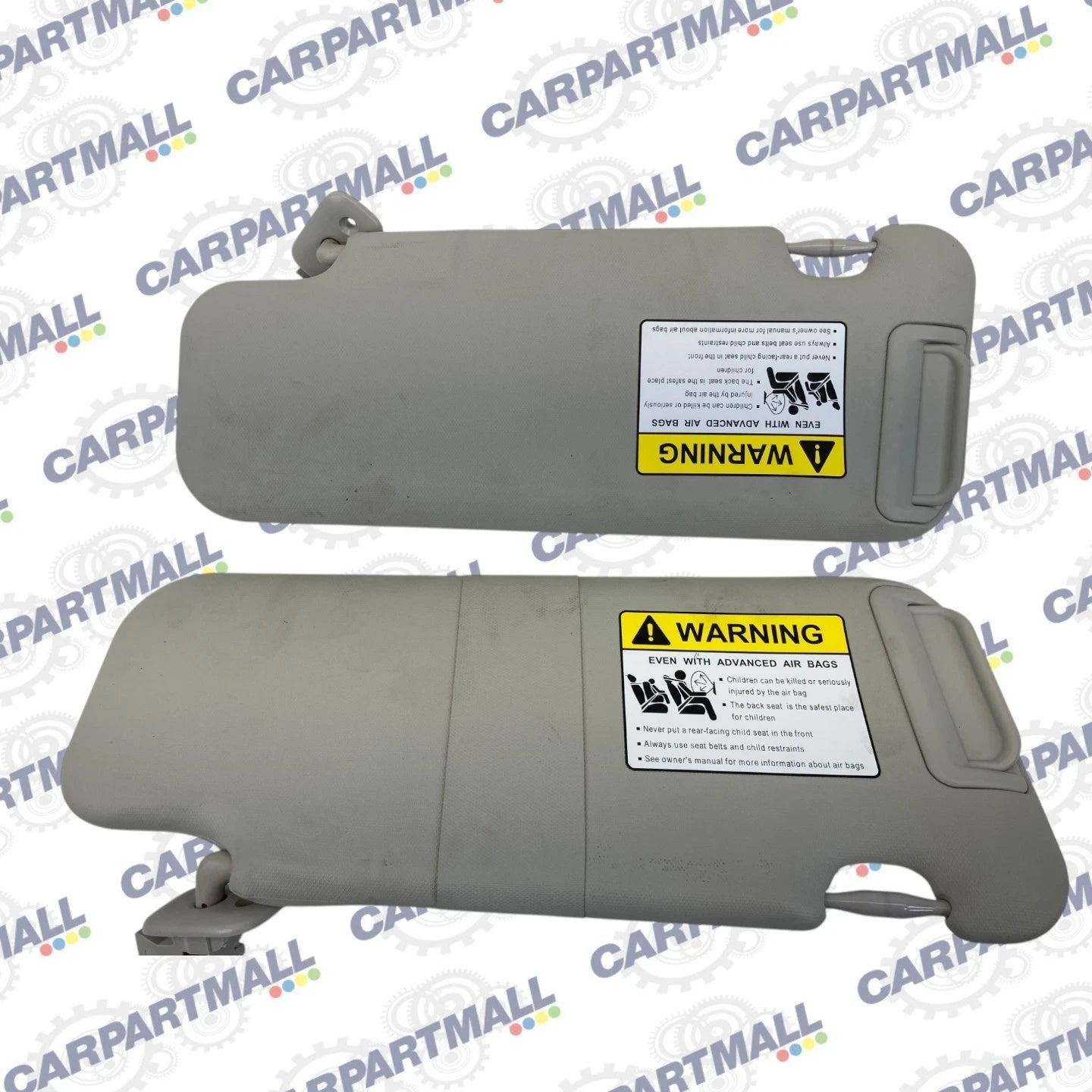 2014-2018 MAZDA 3 SUN VISOR SHADE PAIR SET DRIVER & PASSENGER SIDES GRAY OEM