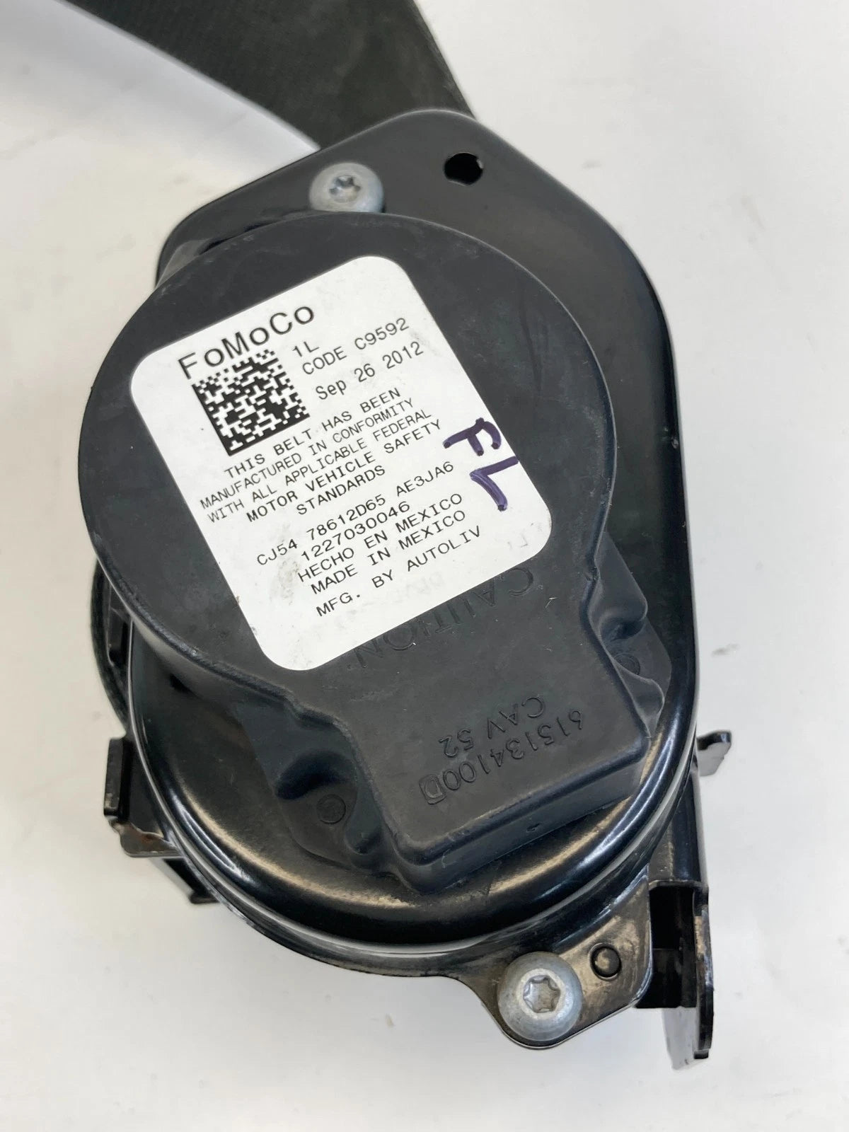 2013-2017 FORD ESCAPE FRONT LEFT DRIVER SEAT BELT RETRACTOR CJ54-78612D65-AE