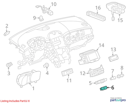 2014 2015 CHEVROLET MALIBU DASH OFF TRACTION SWITCH BUTTON CONTROL 23191939 OEM